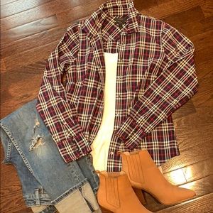 Plaid button down shirt